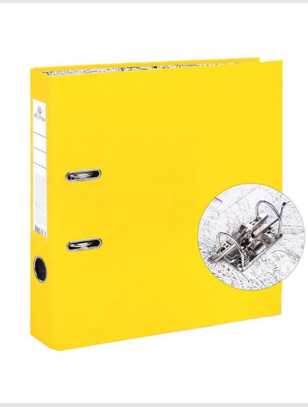 Папка с арочным механизмом "Attomex" A4 50 мм желтая PP металлическая окантовка