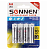 Батарейки КОМПЛЕКТ 4 шт., SONNEN Alkaline, АА (LR6, 15А), алкалиновые, пальчиковые, блистер